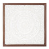 Floral Mandala White Square Framed Medallion Boho Wall Art, 24.5"x24.5"